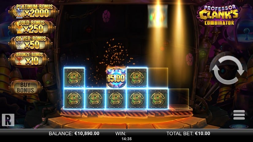 Professor Clank’s Combinator slot screen 2