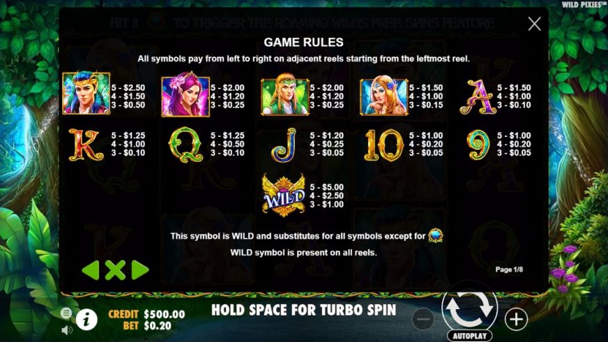 Wild Pixies slot screen 2