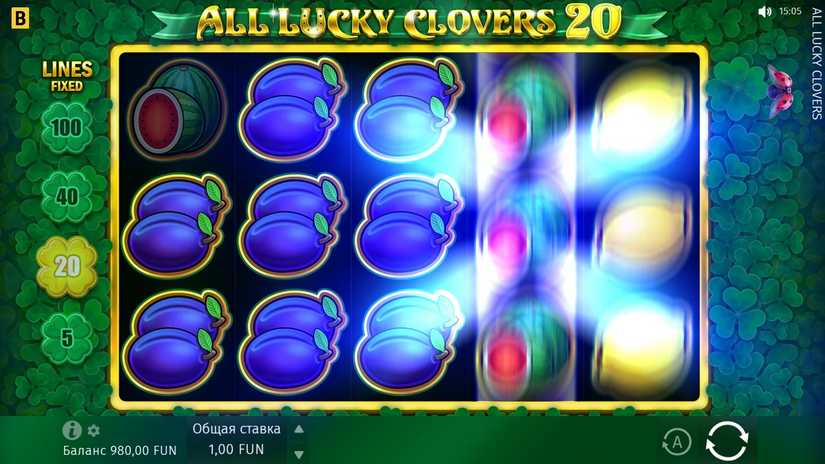 All Lucky Clovers 20 slot screen 2