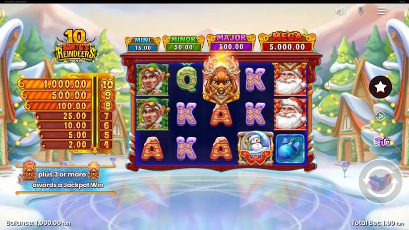10 Santa’s Reindeers slot screen 1