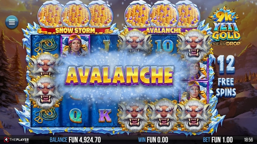 9K Yeti Gold Dream Drop slot screen 4