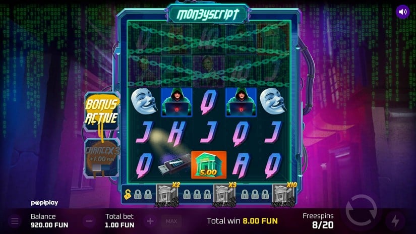 MoneyScript slot screen 4