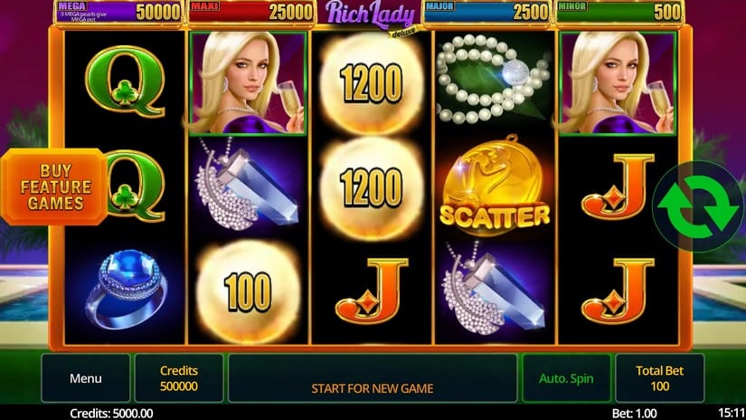 Rich Lady Deluxe slot screen 1