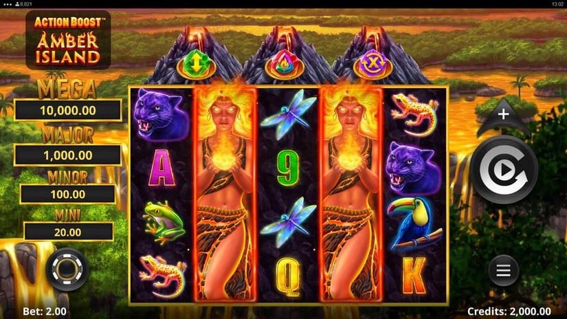 Action Boost Amber Island slot screen 1