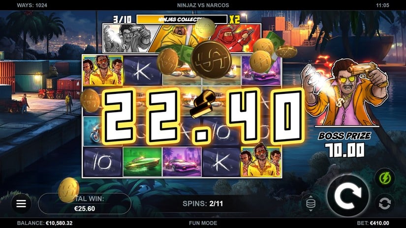 Ninjaz vs Narcos slot screen 3