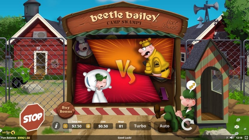 Beetle Bailey slot screen 2