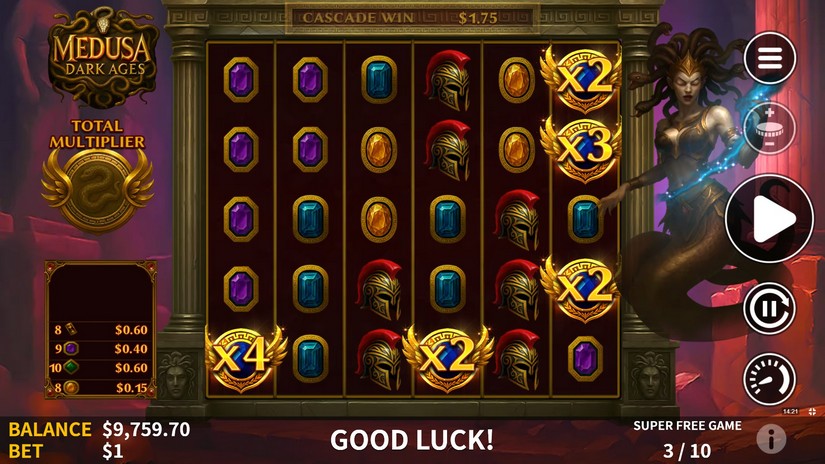 Medusa Dark Ages slot screen 5