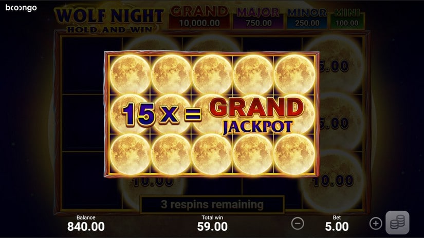Wolf Night slot screen 2
