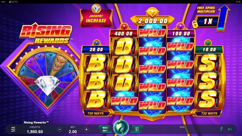 Rising Rewards slot screen 1