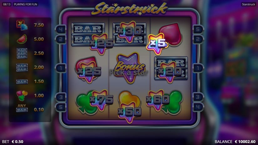 Starstruck slot screen 4