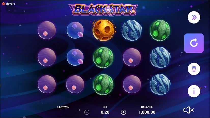 Black star slot screen 1