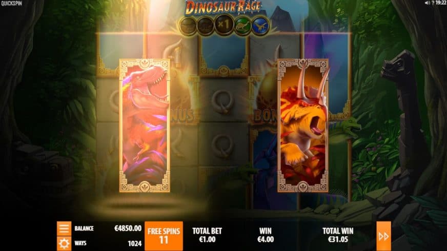 Dinosaur Rage slot screen 5