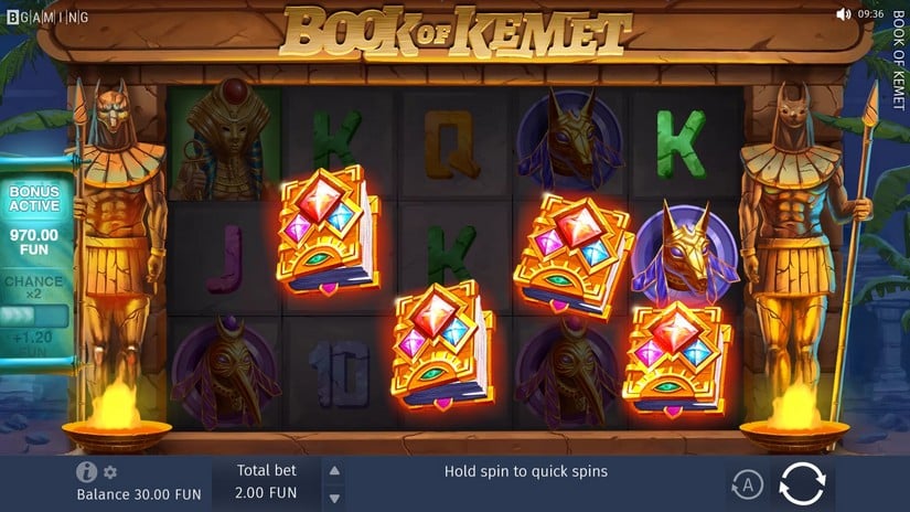 Book of Kemet slot screen 2