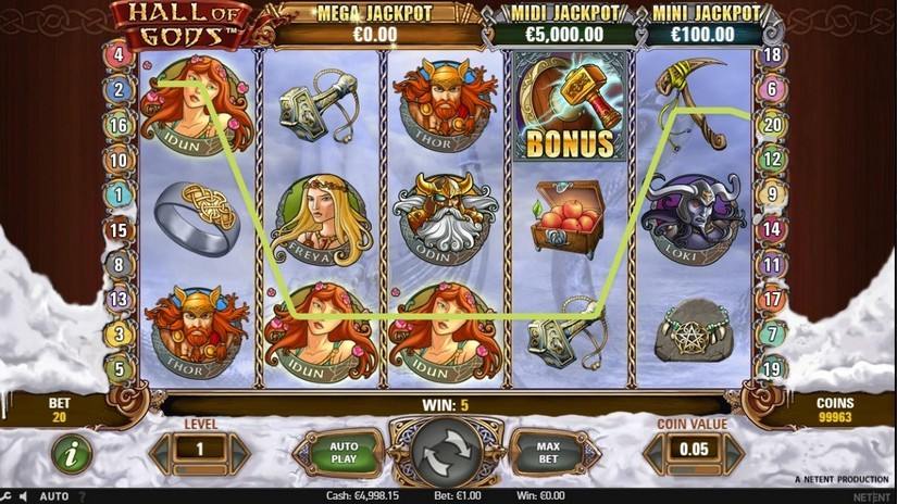 Hall of Gods slot screen 2