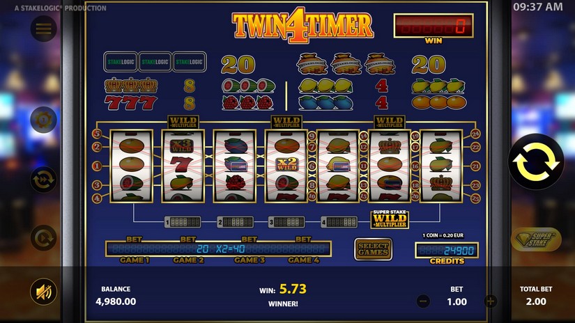 Twin4Timer slot screen 4