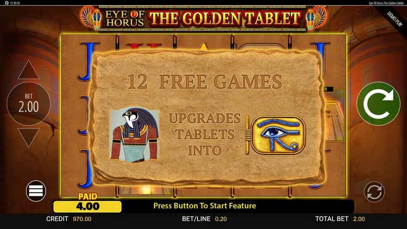 Eye of Horus: The Golden Tablet slot screen 4