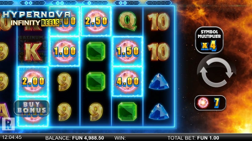 Hypernova Infinity Reels slot screen 1