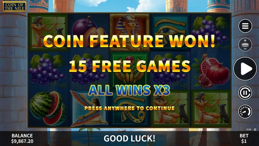 Coin of the Nile slot screen 4