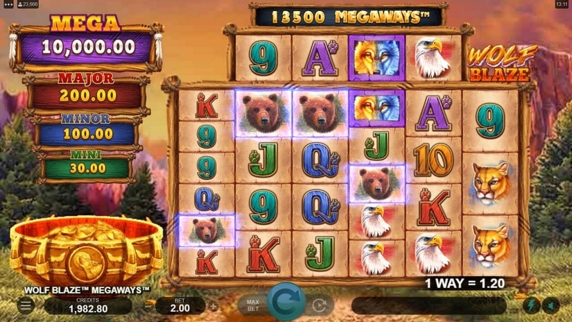 Wolf Blaze Megaways slot screen 3