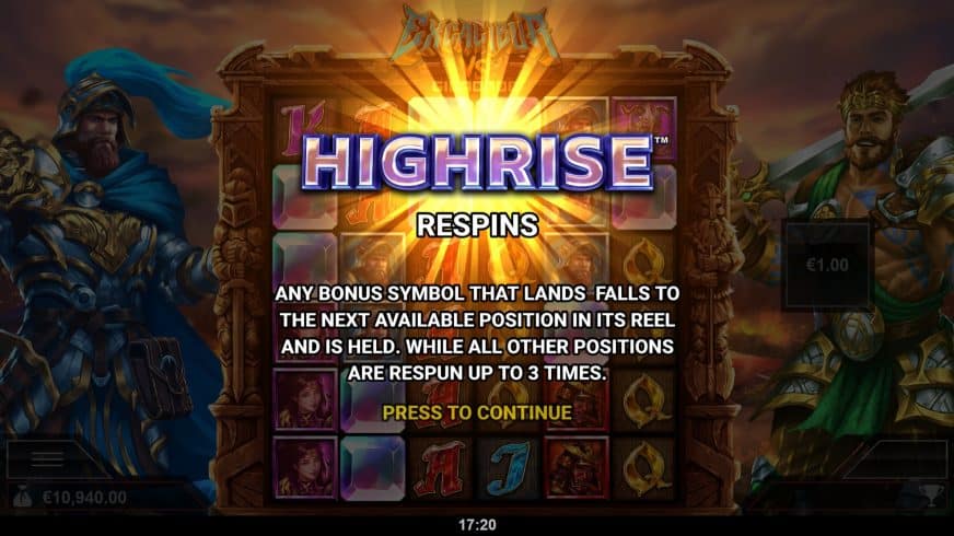 Excalibur VS Gigablox slot screen 3