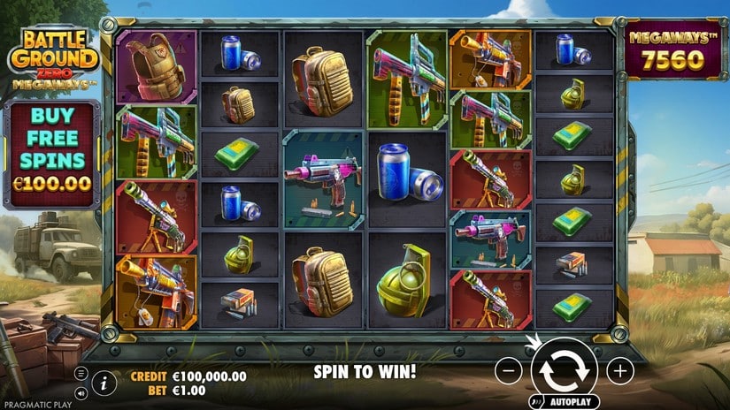 Battle Ground Zero Megaways slot screen 1