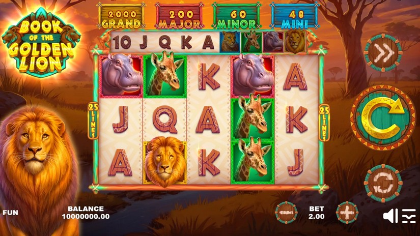 Book of the Golden Lion slot screen 1