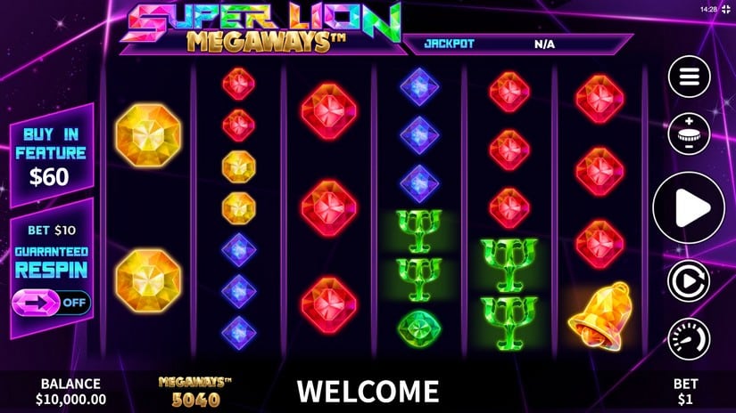 Super Lion Megaways slot screen 1