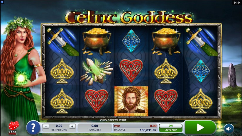 Celtic Goddess slot screen 1