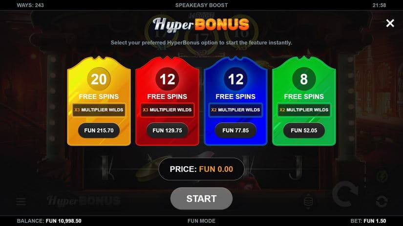 Speakeasy Boost slot screen 3