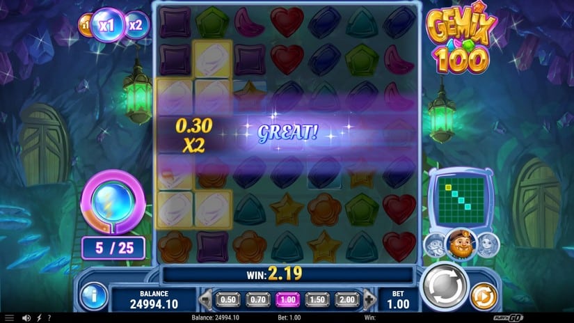 Gemix 100 slot screen 2