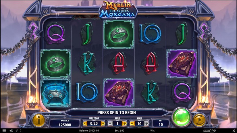 Merlin and the Ice Queen Morgana slot screen 1