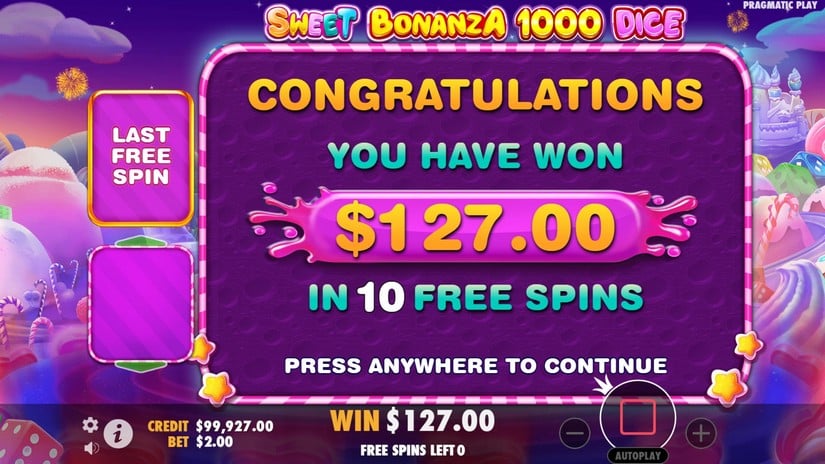 Sweet Bonanza 1000 Dice slot screen 6
