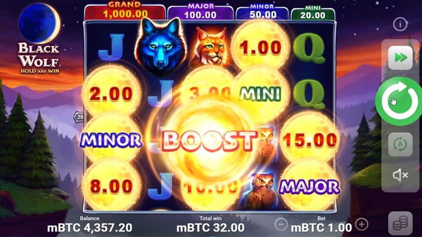 Black Wolf Hold and Win slot screen 2