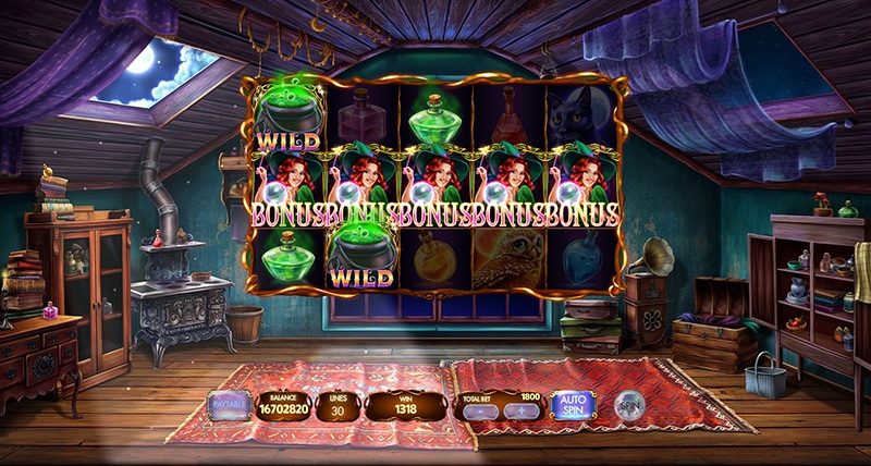 Myrtle the Witch slot screen 2