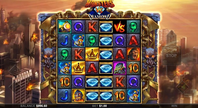 Monsters Vs Diamonds slot screen 3