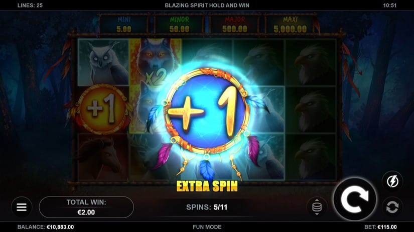 Blazing Spirit Hold and Win slot screen 4