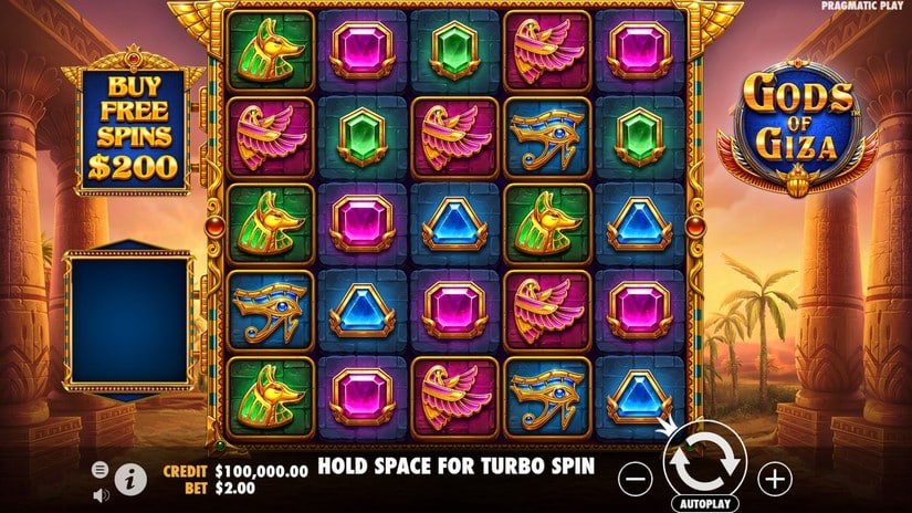 Gods of Giza slot screen 1