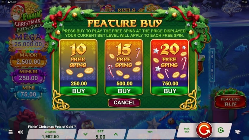 Fishin’ Christmas Pots Of Gold slot screen 2