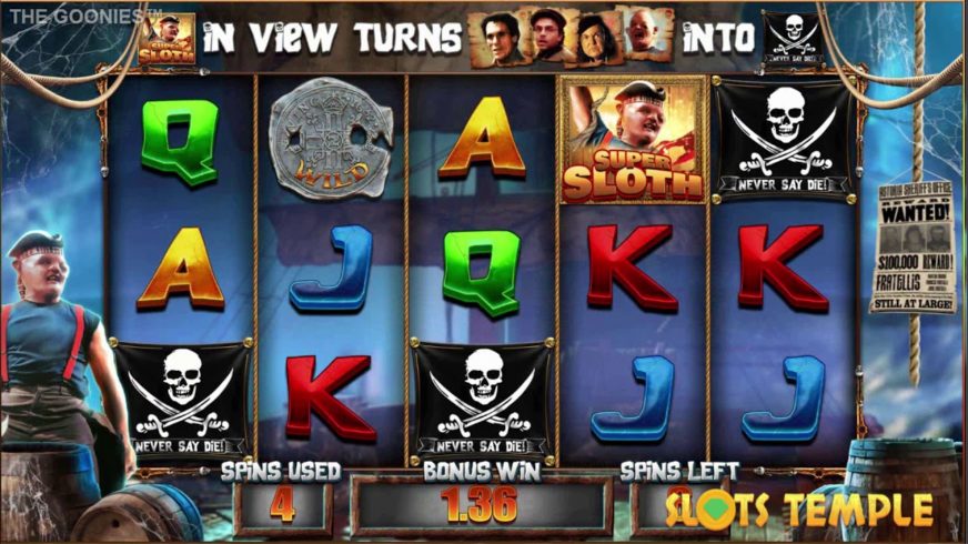 The Goonies slot screen 2