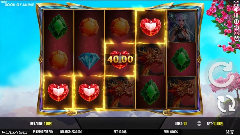 Book of Anime slot screen 4