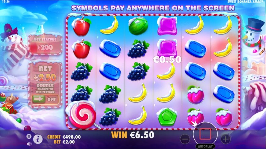 Sweet Bonanza Xmas slot screen 2