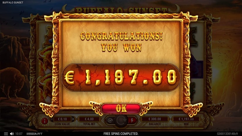 Buffalo Sunset slot screen 6