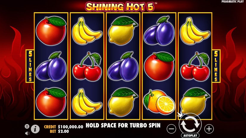 Shining Hot 5 slot screen 1