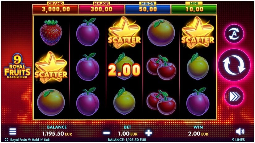 Royal Fruits 9: Hold ‘n’ Link slot screen 2