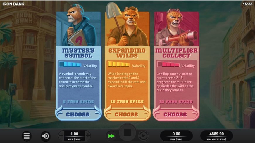 Iron Bank slot screen 2