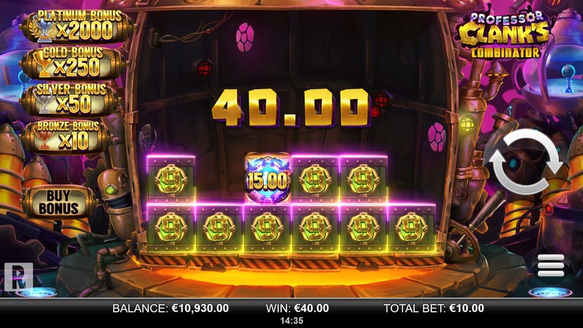 Professor Clank’s Combinator slot screen 3