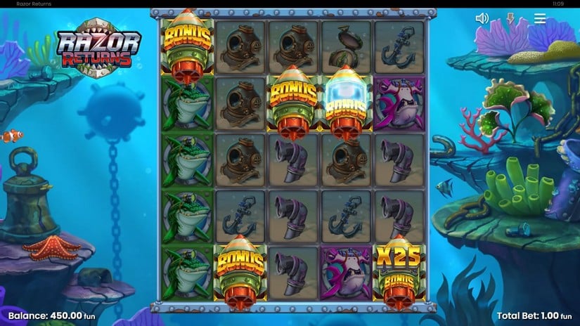 Razor Returns slot screen 2