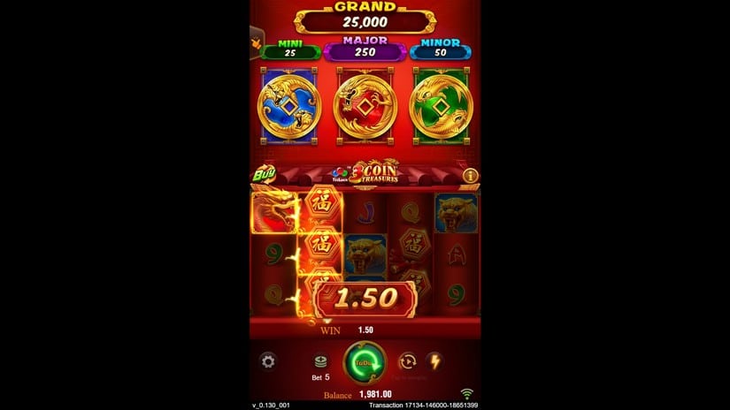 3 Coin Treasures slot screen 1