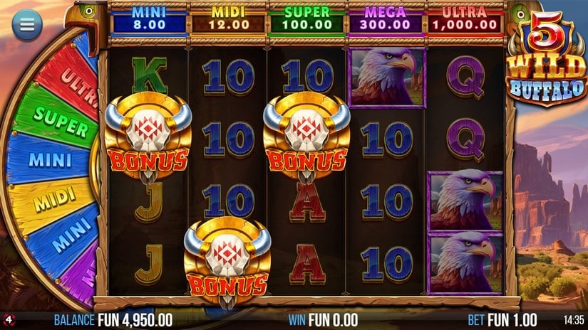 5 Wild Buffalo slot screen 2