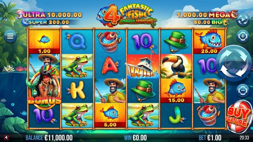 4 Fantastic Fish Amazon Adventure slot screen 1